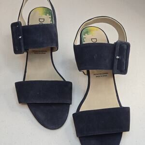 Dorking By Fluchos Women’s 39 Blue Suede Leather Strappy Sandal Made In Spain